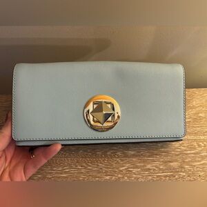 Sky blue Kate spade clutch